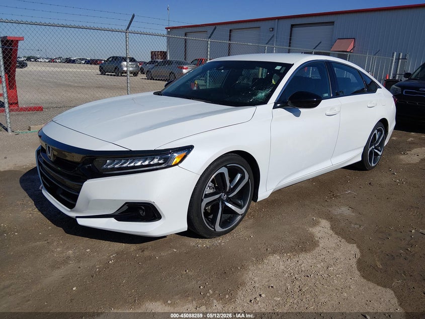 2022 Honda Accord VIN 1HGCV1F32NA101002 IAAI salvage auction — HAIL, Salvage Title, sold $13,500 on 2026-08-21 (photo 2)