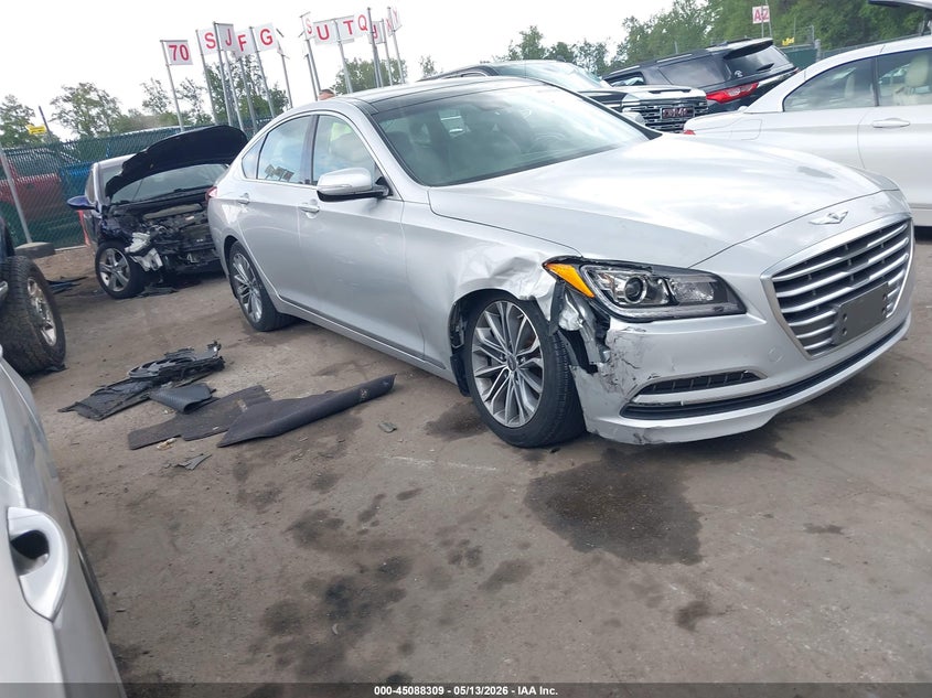 2015 Hyundai Genesis VIN KMHGN4JEXFU099215 IAAI salvage auction — RIGHT FRONT, Salvage - Greater Than 75% (Maryland), sold $1,800 on 2026-07-08 (photo 1)