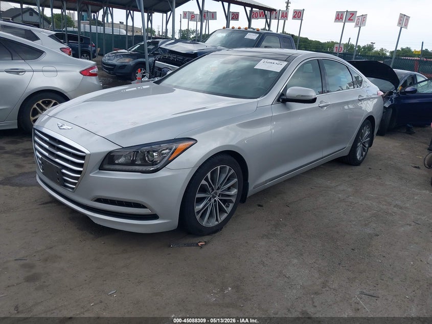 2015 Hyundai Genesis VIN KMHGN4JEXFU099215 IAAI salvage auction — RIGHT FRONT, Salvage - Greater Than 75% (Maryland), sold $1,800 on 2026-07-08 (photo 2)