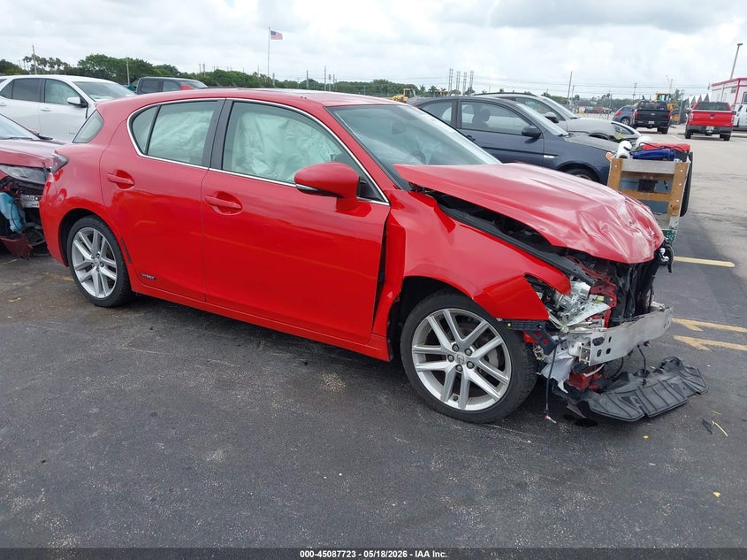 2014 Lexus Ct VIN JTHKD5BH2E2201986 IAAI salvage auction — FRONT END, Rebuildable (Florida), sold $1,100 on 2026-07-09 (photo 1)