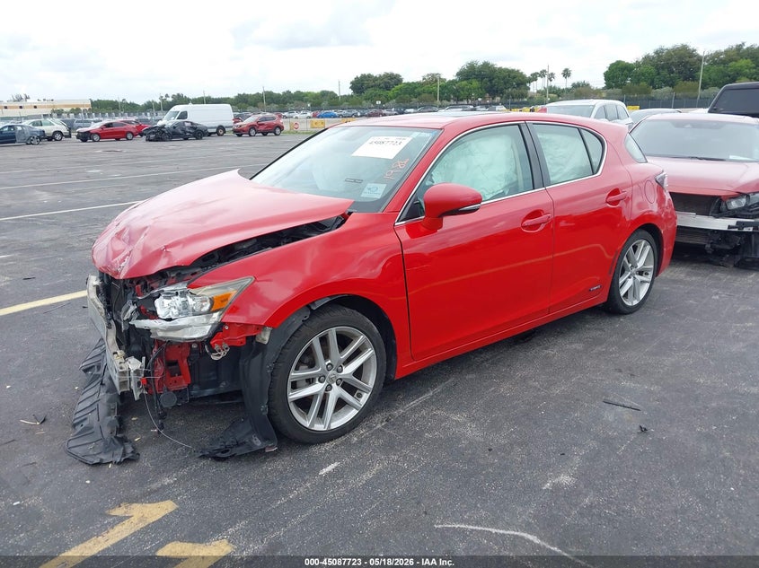 2014 Lexus Ct VIN JTHKD5BH2E2201986 IAAI salvage auction — FRONT END, Rebuildable (Florida), sold $1,100 on 2026-07-09 (photo 2)