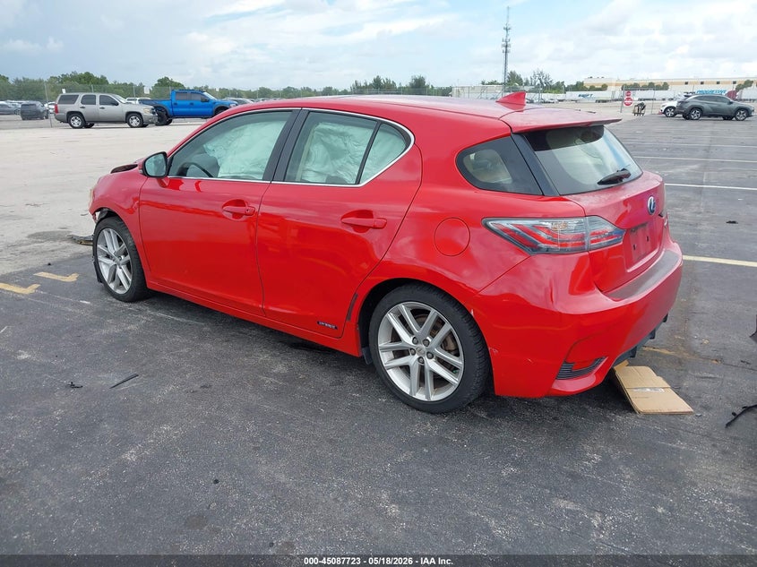 2014 Lexus Ct VIN JTHKD5BH2E2201986 IAAI salvage auction — FRONT END, Rebuildable (Florida), sold $1,100 on 2026-07-09 (photo 3)
