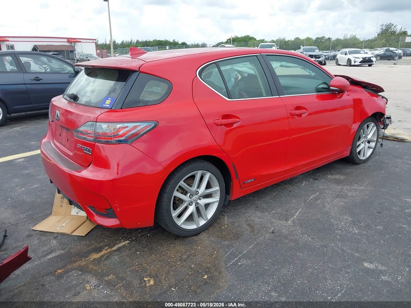 2014 Lexus Ct VIN JTHKD5BH2E2201986 IAAI salvage auction — FRONT END, Rebuildable (Florida), sold $1,100 on 2026-07-09 (photo 4)