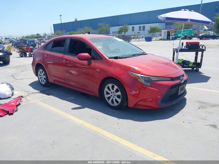 2020 Toyota Corolla VIN 5YFEPRAE6LP074341 IAAI salvage auction — LEFT FRONT, Salvage (California), sold $3,250 on 2026-07-29 (photo 1)