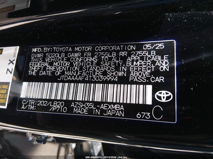 2026 Toyota Crown VIN JTDAAAAF4T3039994 IAAI salvage auction — REAR END, Salvage Title, sold $22,850 on 2026-07-22 (photo 9)