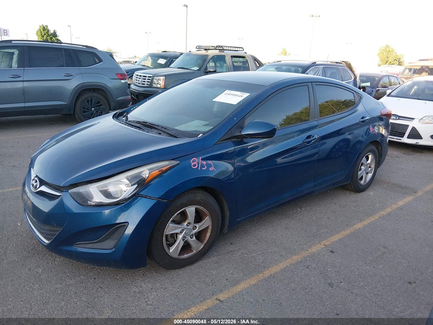 2014 Hyundai Elantra VIN KMHDH4AE9EU199329 IAAI salvage auction — RIGHT FRONT, Salvage (Idaho), sold $1,600 on 2026-07-24 (photo 2)