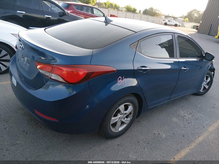 2014 Hyundai Elantra VIN KMHDH4AE9EU199329 IAAI salvage auction — RIGHT FRONT, Salvage (Idaho), sold $1,600 on 2026-07-24 (photo 4)