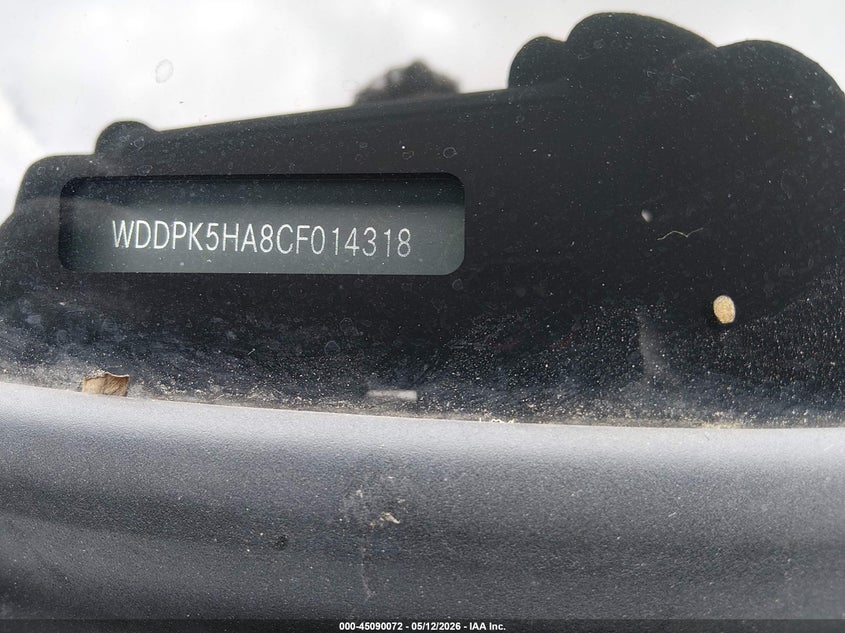 2012 Mercedes-benz Slk-klasse VIN WDDPK5HA8CF014318 IAAI salvage auction — FRONT END, Salvage (California), sold $2,650 on 2026-07-09 (photo 9)