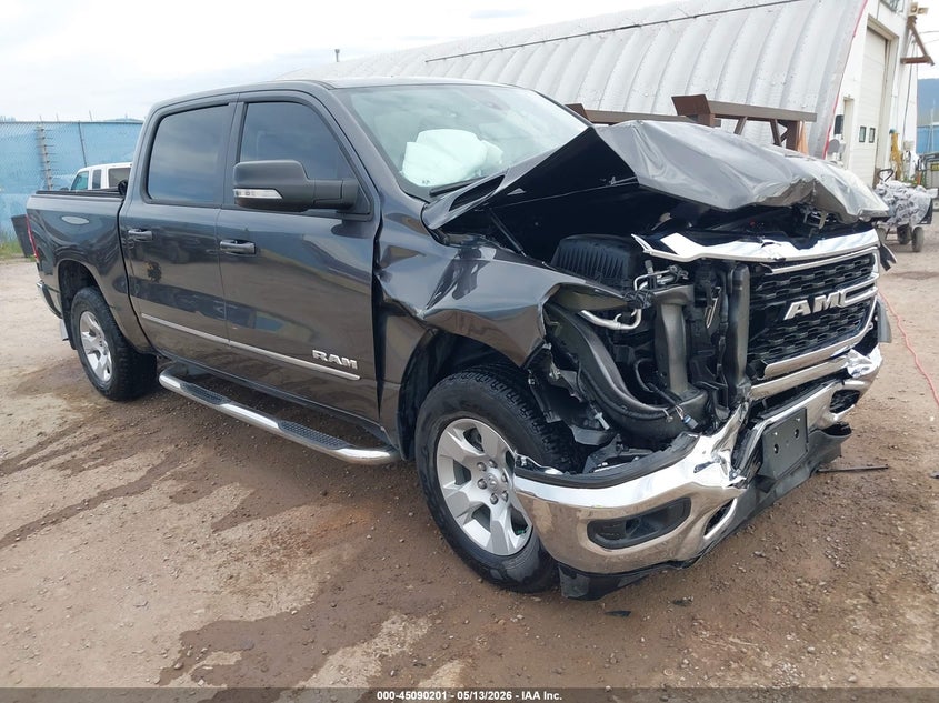 2022 Ram 1500 VIN 1C6SRFFT1NN221885 IAAI salvage auction — FRONT END, Salvage (Montana), sold $8,000 on 2026-08-21 (photo 1)