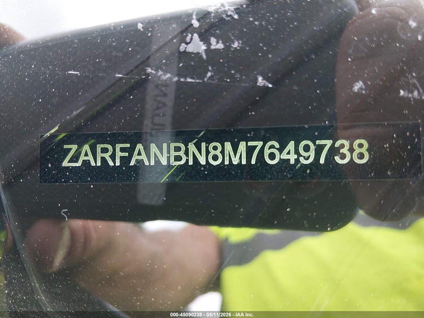 2021 Alfa romeo Giulia VIN ZARFANBN8M7649738 IAAI salvage auction — ALL OVER, Salvage Title, sold $600 on 2026-08-06 (photo 9)