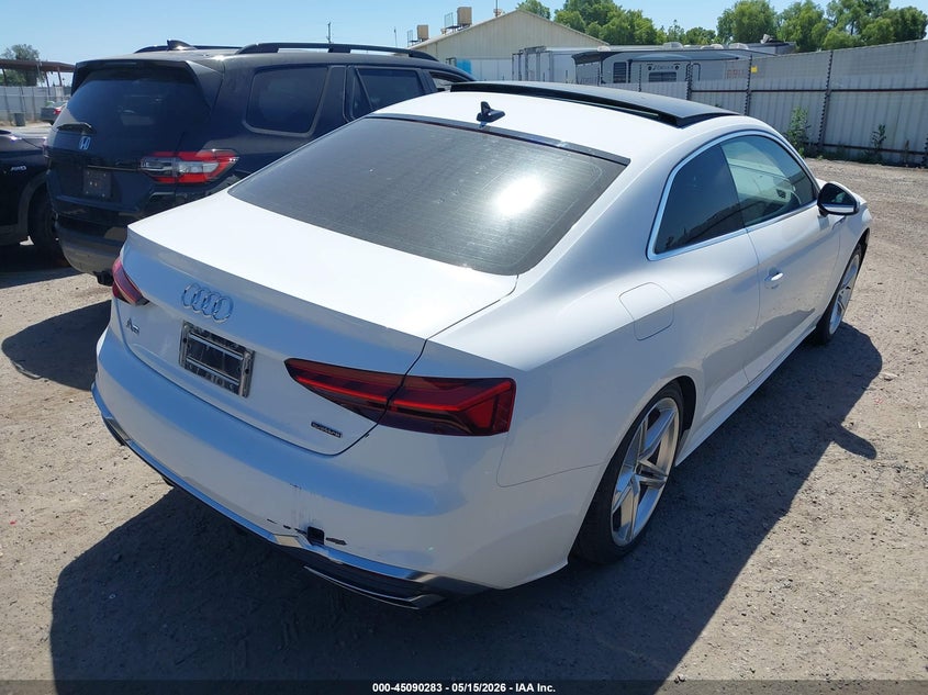 2022 Audi A5 VIN WAUSAAF53NA025844 IAAI salvage auction — LEFT FRONT, Salvage (California), sold $8,000 on 2026-07-07 (photo 4)