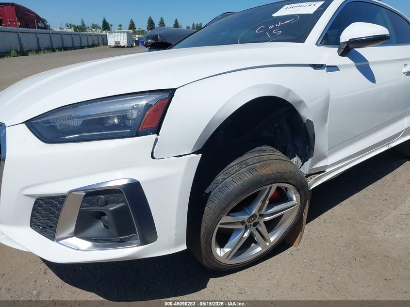 2022 Audi A5 VIN WAUSAAF53NA025844 IAAI salvage auction — LEFT FRONT, Salvage (California), sold $8,000 on 2026-07-07 (photo 6)