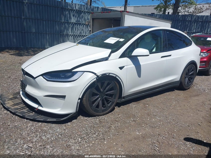 2025 Tesla Model x VIN 7SAXCAE58SF471286 IAAI salvage auction — FRONT END, Clear (New Jersey), sold $25,250 on 2026-07-15 (photo 2)