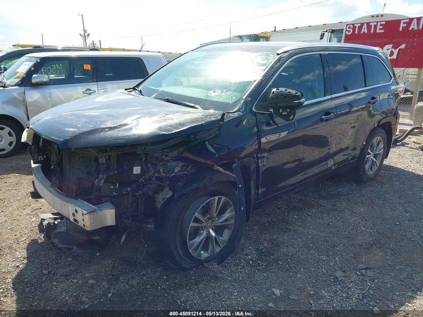 2015 Toyota Highlander VIN 5TDJKRFH2FS112269 IAAI salvage auction — LEFT FRONT, Clear (Indiana), sold $6,100 on 2026-07-15 (photo 2)