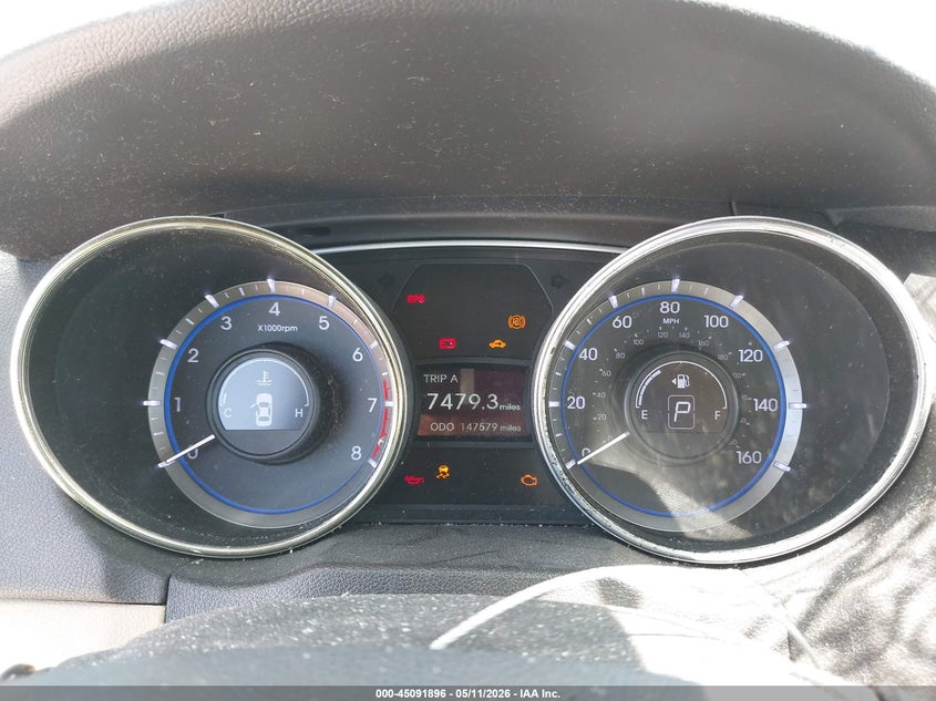 2013 Hyundai Sonata VIN 5NPEC4AC1DH671537 IAAI salvage auction — HAIL, Clear (Missouri), sold $575 on 2026-07-13 (photo 7)