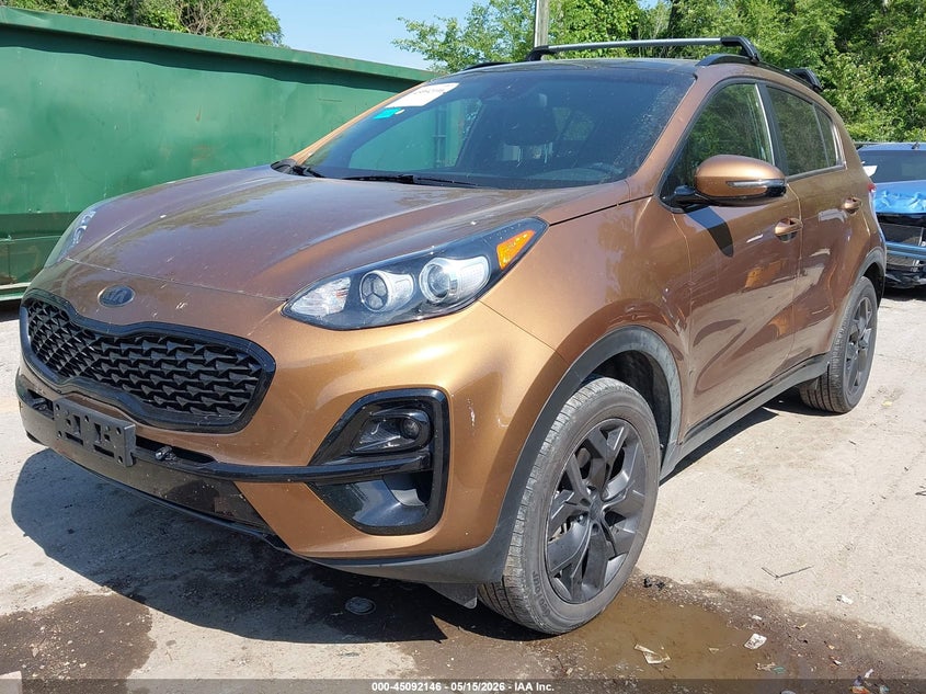 2021 Kia Sportage VIN KNDP6CAC9M7857678 IAAI salvage auction — HAIL, Salvage (Kansas), sold $5,825 on 2026-07-29 (photo 2)