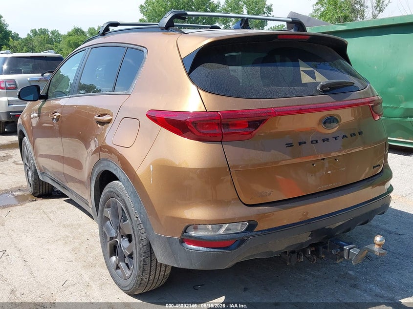 2021 Kia Sportage VIN KNDP6CAC9M7857678 IAAI salvage auction — HAIL, Salvage (Kansas), sold $5,825 on 2026-07-29 (photo 3)