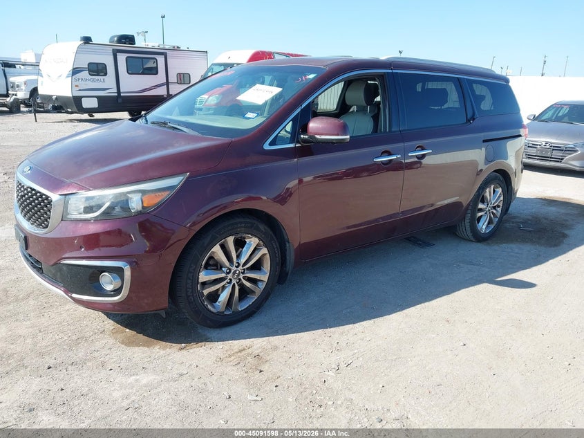 2015 Kia SEDONA VIN KNDME5C1XF6034909 IAAI salvage auction — HAIL, Original (Texas), sold $4,025 on 2026-07-29 (photo 2)