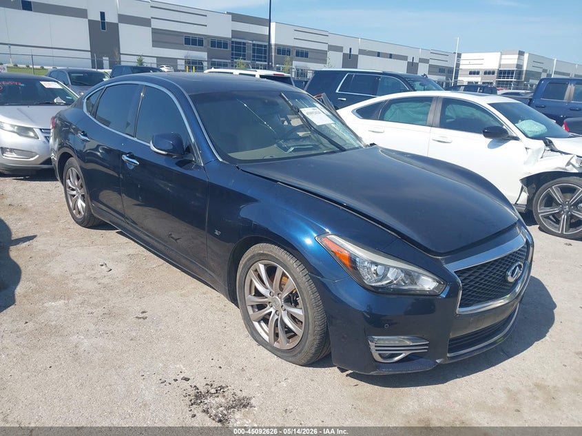2018 Infiniti Q70 VIN JN1BY1AP4JM180163 IAAI salvage auction — LEFT SIDE, Clear (Colorado), sold $1,225 on 2026-07-14 (photo 1)