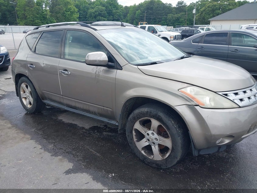 2003 Nissan Murano VIN JN8AZ08W33W238370 IAAI salvage auction — NORMAL WEAR, Repossession Paperwork (Georgia), sold $300 on 2026-07-15 (photo 1)