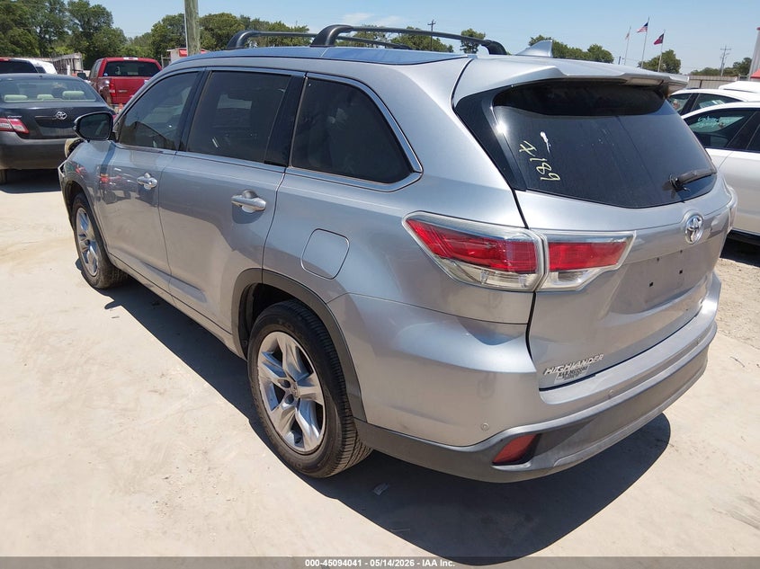 2015 Toyota Highlander VIN 5TDYKRFH9FS117189 IAAI salvage auction — FRONT END, Salvage (Texas), sold $3,675 on 2026-07-07 (photo 3)