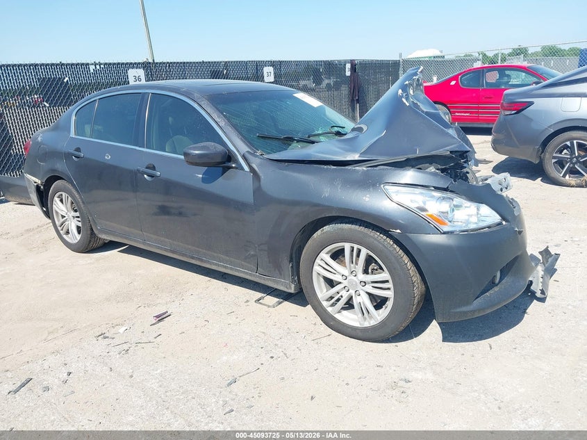 2012 Infiniti G VIN JN1DV6AP4CM701321 IAAI salvage auction — FRONT END, Salvage (Texas), sold $275 on 2026-07-07 (photo 1)