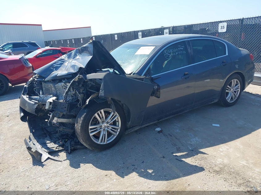 2012 Infiniti G VIN JN1DV6AP4CM701321 IAAI salvage auction — FRONT END, Salvage (Texas), sold $275 on 2026-07-07 (photo 2)