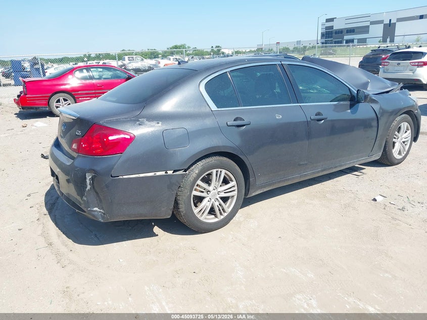 2012 Infiniti G VIN JN1DV6AP4CM701321 IAAI salvage auction — FRONT END, Salvage (Texas), sold $275 on 2026-07-07 (photo 4)