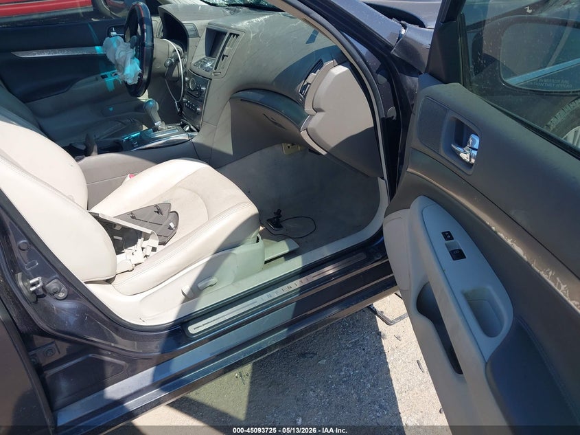 2012 Infiniti G VIN JN1DV6AP4CM701321 IAAI salvage auction — FRONT END, Salvage (Texas), sold $275 on 2026-07-07 (photo 5)