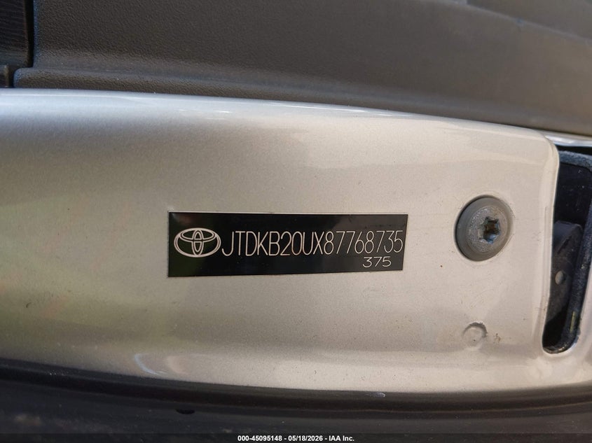 2008 Toyota Prius VIN JTDKB20UX87768735 IAAI salvage auction — NORMAL WEAR, Clear (Montana), sold $350 on 2026-07-16 (photo 9)