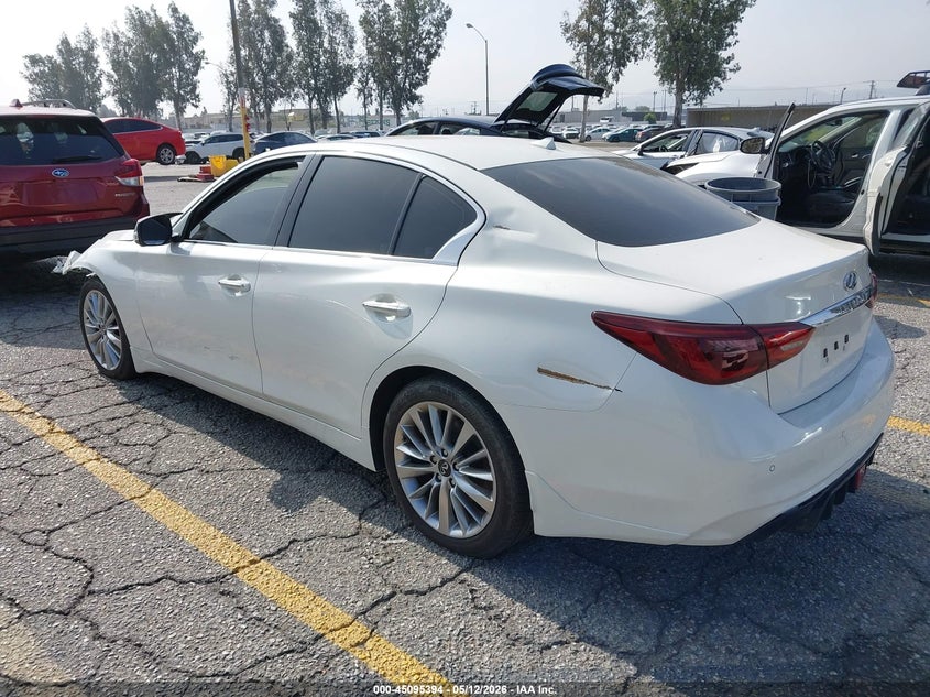 2021 Infiniti Q50 VIN JN1EV7BP0MM701519 IAAI salvage auction — LEFT FRONT, Salvage (California), sold $3,925 on 2026-07-28 (photo 3)