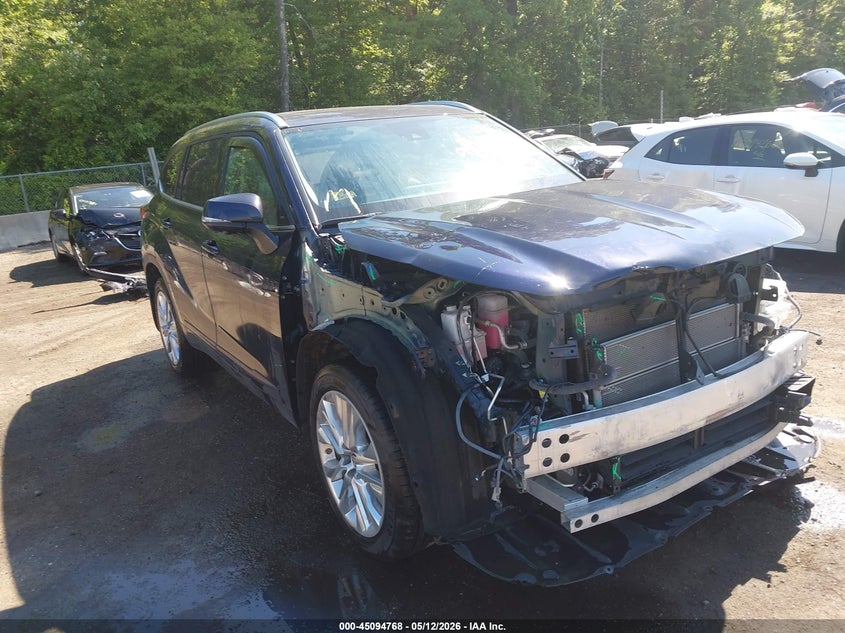 2023 Toyota Highlander VIN 5TDXBRCH4PS581251 IAAI salvage auction — FRONT END, Salvage - 75% Or Less (Maryland), sold $16,900 on 2026-07-29 (photo 1)