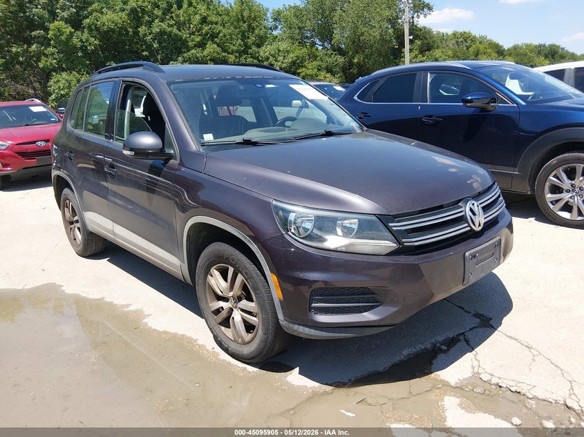 2016 Volkswagen Tiguan VIN WVGAV7AX6GW572350 IAAI salvage auction — NORMAL WEAR, Clear (Louisiana), sold $1,500 on 2026-07-06 (photo 1)