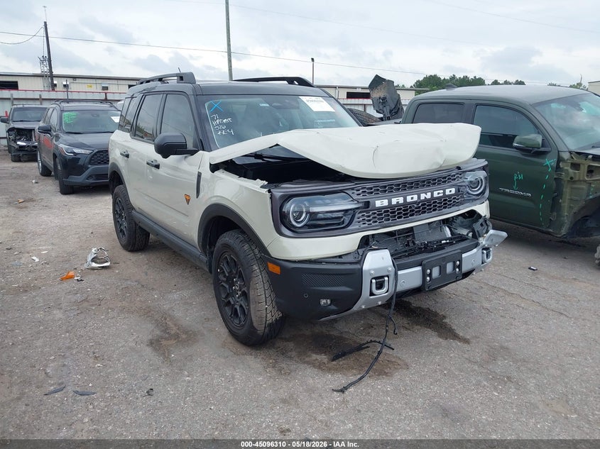 2025 Ford Bronco sport VIN 3FMCR9DA8SRF25199 IAAI salvage auction — FRONT END, Original (Texas), sold $8,550 on 2026-07-22 (photo 1)