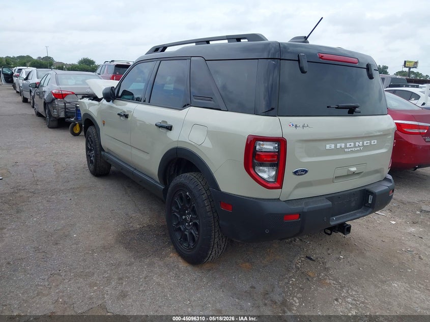 2025 Ford Bronco sport VIN 3FMCR9DA8SRF25199 IAAI salvage auction — FRONT END, Original (Texas), sold $8,550 on 2026-07-22 (photo 3)