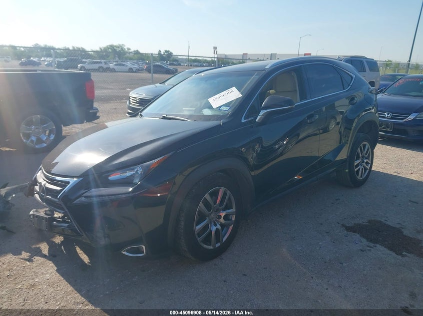 2016 Lexus Nx VIN JTJYARBZ2G2038521 IAAI salvage auction — FRONT & REAR, Salvage (Texas), sold $4,200 on 2026-07-14 (photo 2)
