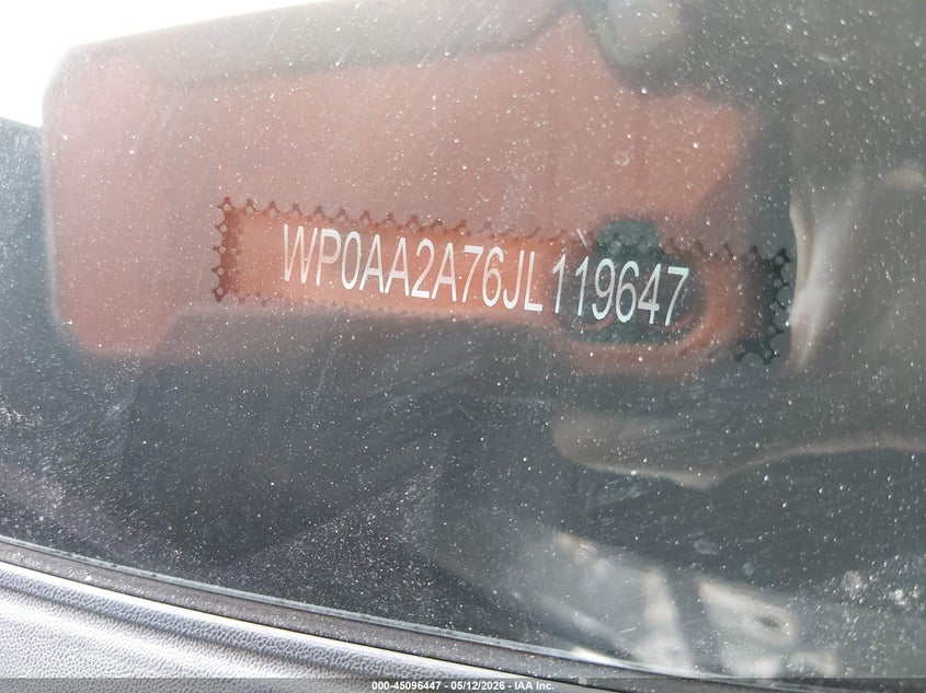 2018 Porsche Panamera VIN WP0AA2A76JL119647 IAAI salvage auction — FRONT END, Rebuildable (Florida), sold $10,575 on 2026-07-23 (photo 9)