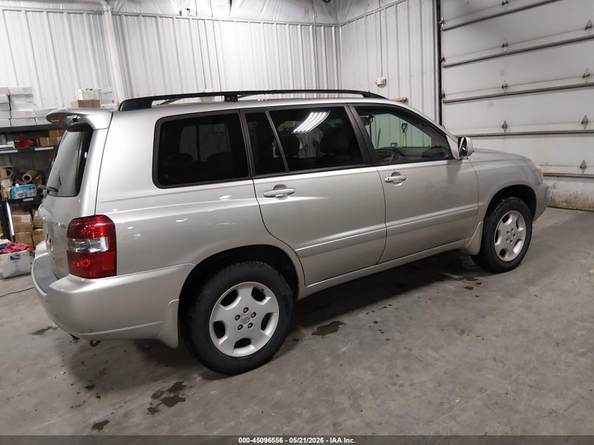2007 Toyota Highlander VIN JTEEP21A970210798 IAAI salvage auction — HAIL, Salvage (Missouri), sold $1,250 on 2026-08-02 (photo 4)