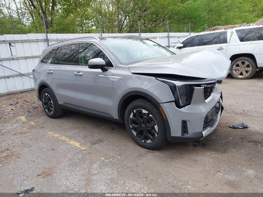 2025 Kia Sorento VIN 5XYRL4JC8SG348172 IAAI salvage auction — FRONT END, Clear (Michigan), sold $8,700 on 2026-07-27 (photo 1)
