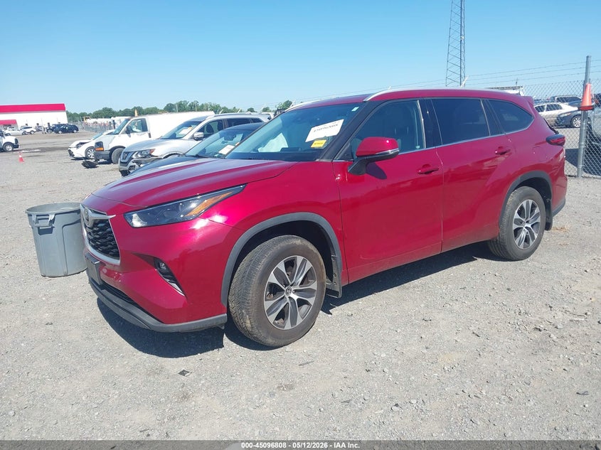 2022 Toyota Highlander VIN 5TDGZRBH5NS209086 IAAI salvage auction — RIGHT REAR, Salvage (Arkansas), sold $12,700 on 2026-07-22 (photo 2)