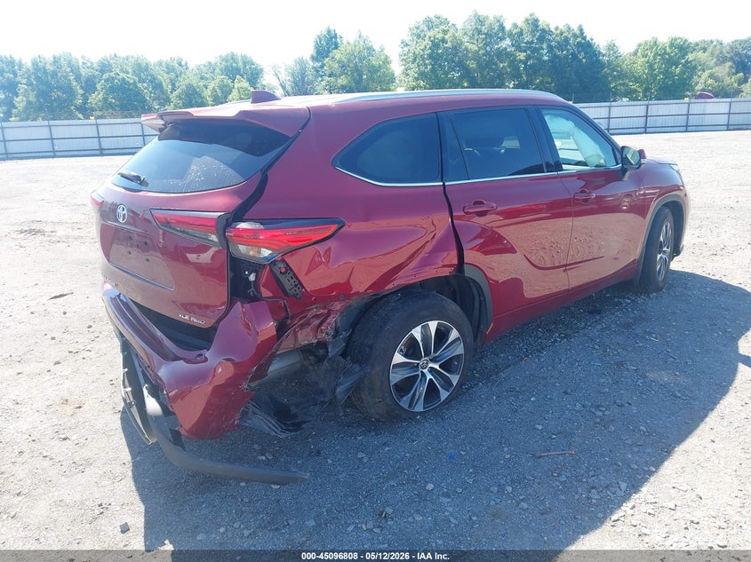 2022 Toyota Highlander VIN 5TDGZRBH5NS209086 IAAI salvage auction — RIGHT REAR, Salvage (Arkansas), sold $12,700 on 2026-07-22 (photo 4)