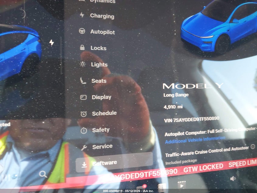 2026 Tesla Model y VIN 7SAYGDED9TF550890 IAAI salvage auction — FRONT & REAR, Salvage (California), sold $13,350 on 2026-07-07 (photo 7)