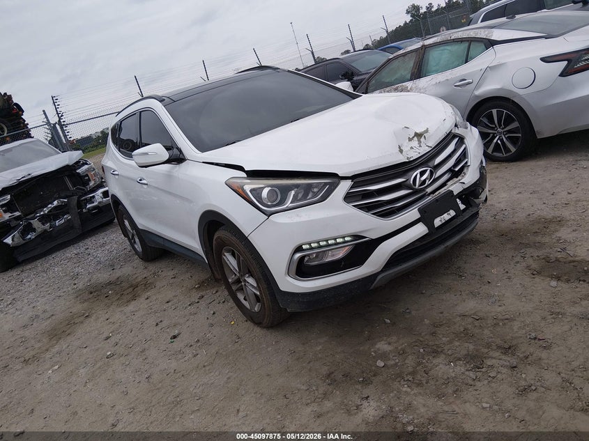 2018 Hyundai Santa fe VIN 5XYZU3LB0JG556296 IAAI salvage auction — FRONT END, Salvage (Georgia), sold $3,150 on 2026-07-17 (photo 1)