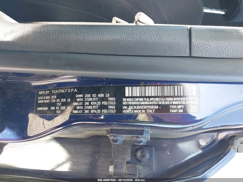 2019 Jeep Renegade VIN ZACNJBAB3KPK08284 IAAI salvage auction — REAR END, Salvage (Missouri), sold $650 on 2026-07-13 (photo 9)