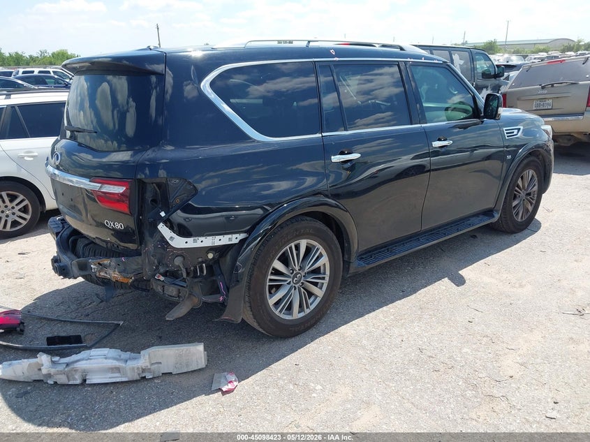 2020 Infiniti Qx80 VIN JN8AZ2NF5L9702175 IAAI salvage auction — REAR END, Salvage (Texas), sold $6,175 on 2026-07-08 (photo 4)