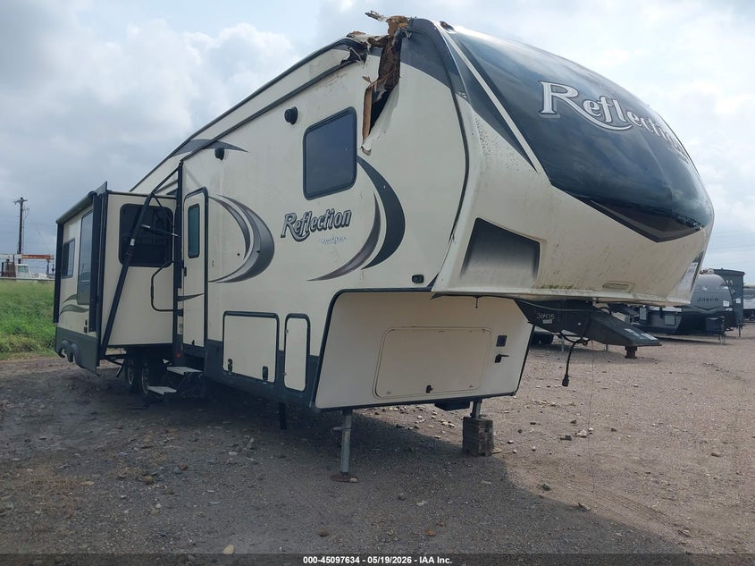 2019 Grand design Reflection VIN 573FR3828K3323701 IAAI salvage auction — ROLLOVER, Salvage (Texas), sold $2,900 on 2026-07-07 (photo 1)