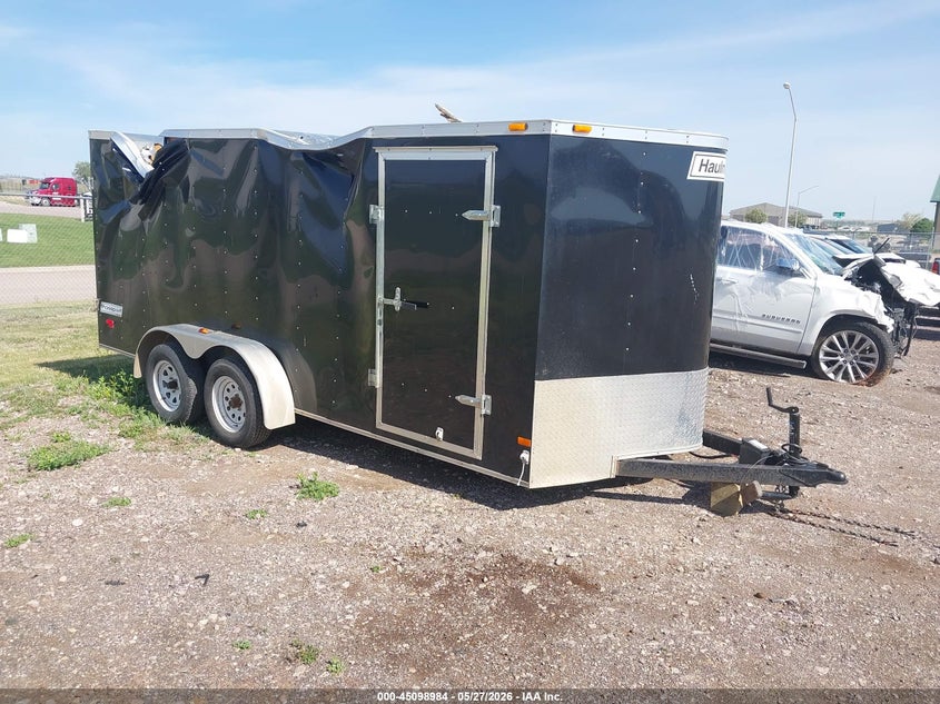 2014 Haul mark ind Trailer VIN 575PB1624EH266508 IAAI salvage auction — STORM DAMAGE, Regular (South Dakota), sold $325 on 2026-07-28 (photo 1)