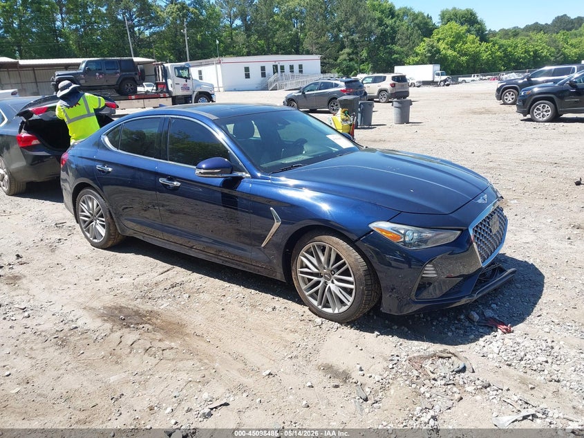 2020 Genesis G70 VIN KMTG34LAXLU053367 IAAI salvage auction — LEFT FRONT, Salvage (Georgia), sold $3,150 on 2026-07-31 (photo 1)
