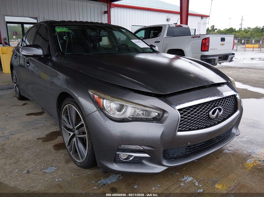 2016 Infiniti VIN JN1AV7AP8GM490235 IAAI salvage auction — LEFT FRONT, Salvage (Louisiana), sold $25 on 2026-07-29 (photo 1)