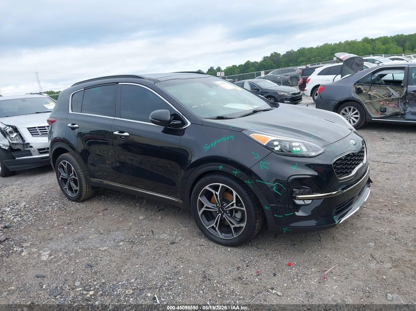 2021 Kia Sportage VIN KNDPR3A6XM7849168 IAAI salvage auction — FRONT END, Salvage Title, sold $5,300 on 2026-07-08 (photo 1)